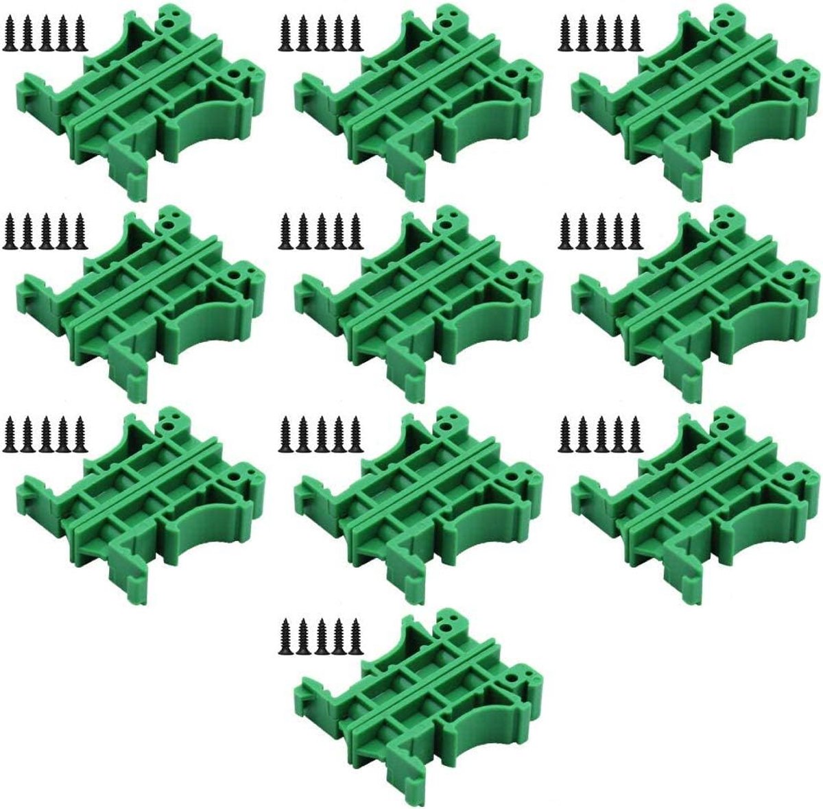 DIN Rail Adapter Set - PCB DIN C45 Rail - 10 sets - 35mm - eenvoudig te monteren - ShopVlot