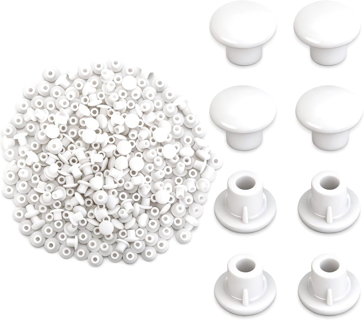 Gatenafdekking 200 Stuks 5mm - Witte Plastic Stopper - Duurzaam en Herbruikbaar - Voor Meubels - ShopVlot