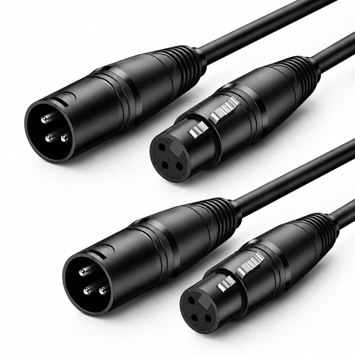 XLR microfoon kabel 1,5 m - zwart - 3-polige busverbinding - heldere geluidsweergave - ShopVlot