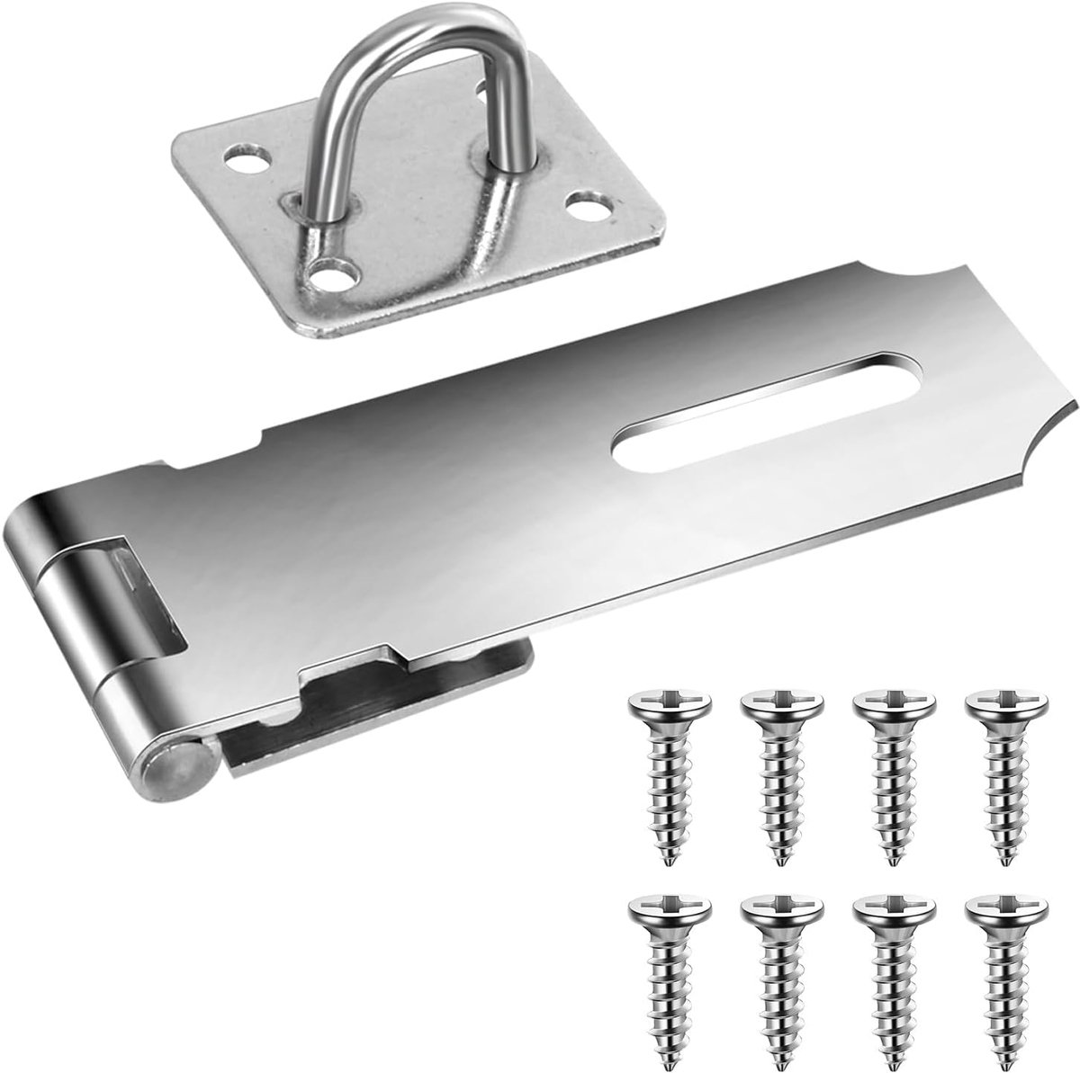 Hangslot 4 Inch - RVS Met Handvat - Veiligheidsvergrendeling - Bescherming voor Deuren - ShopVlot