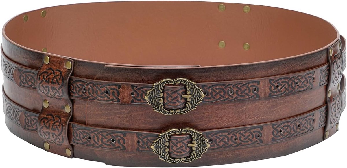 Medievale riem breed - Viking stijl - Renaissance accessoire - Perfect voor Halloween cosplay - ShopVlot
