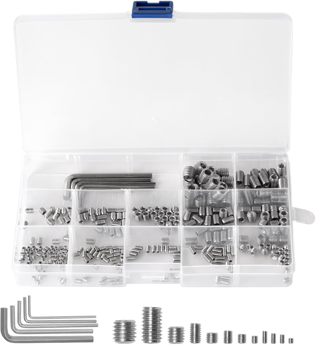 Hex schroeven set 300 stuks - roestvrij staal - sterke bevestiging - voor deurhandels en kranen - ShopVlot