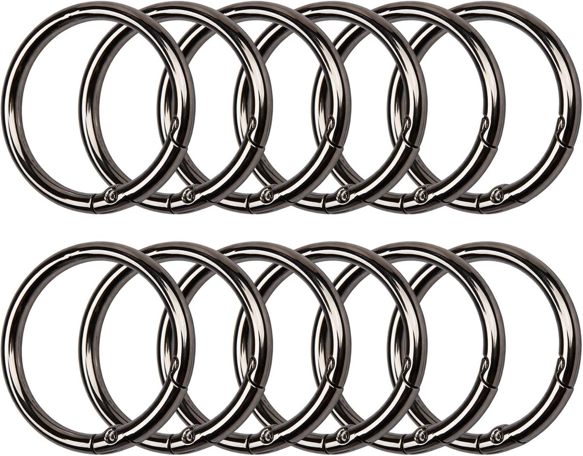 Carabiner haken 40 mm - ronde sluitring - voor dagelijkse organisatie - ideaal voor sleutels en tassen - ShopVlot