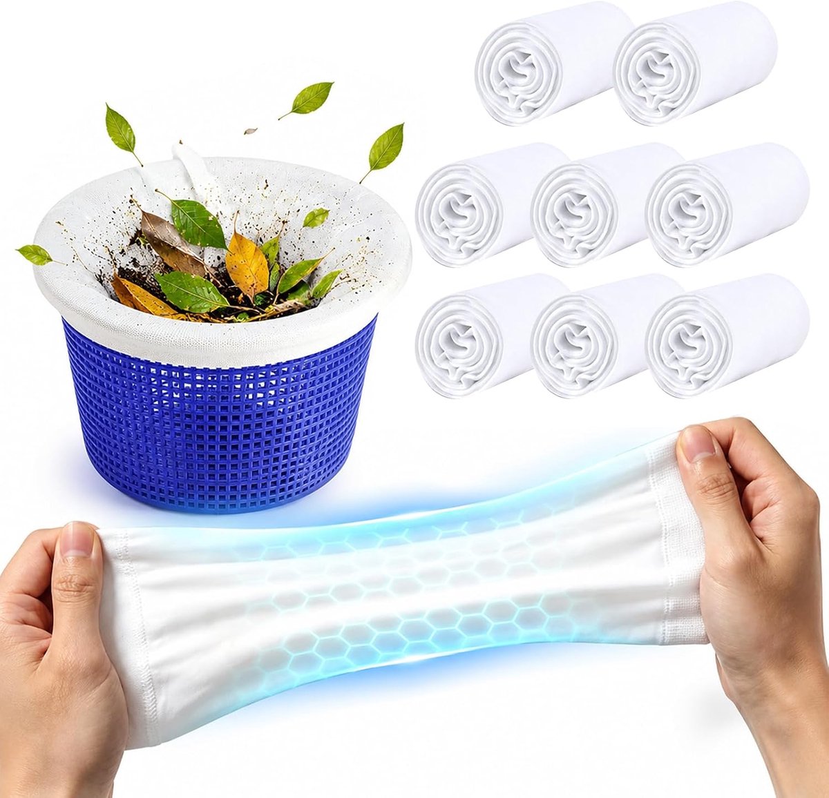 Calzini scaricatori set van 10 - nylon ultrasoft en versterkt - herbruikbare filtratiedoeken - ShopVlot
