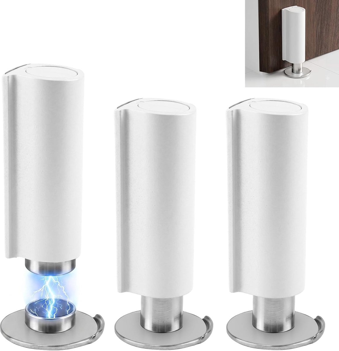 Magnetische deurstoppers vloer lijmen - 3 stuks - sterke grip - voorkomt beschadigingen - ShopVlot