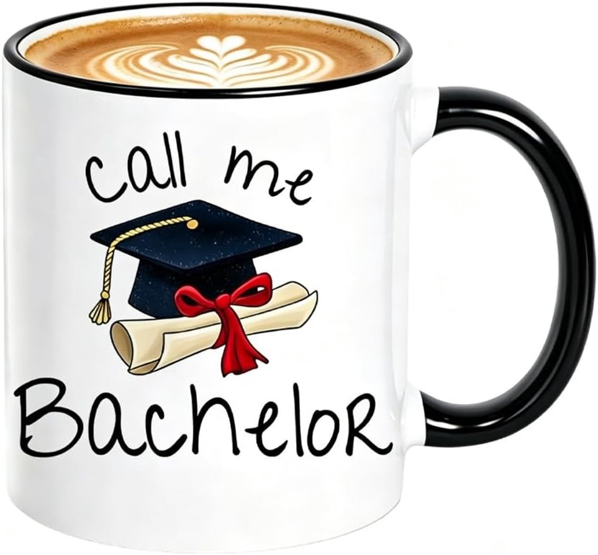 Grappige Koffiemok 330ml met Baret en Diploma Motief, Origineel Cadeau voor Afstuderen, Perfect Studieafsluitingsgeschenk voor Studenten en Jongvolwassenen