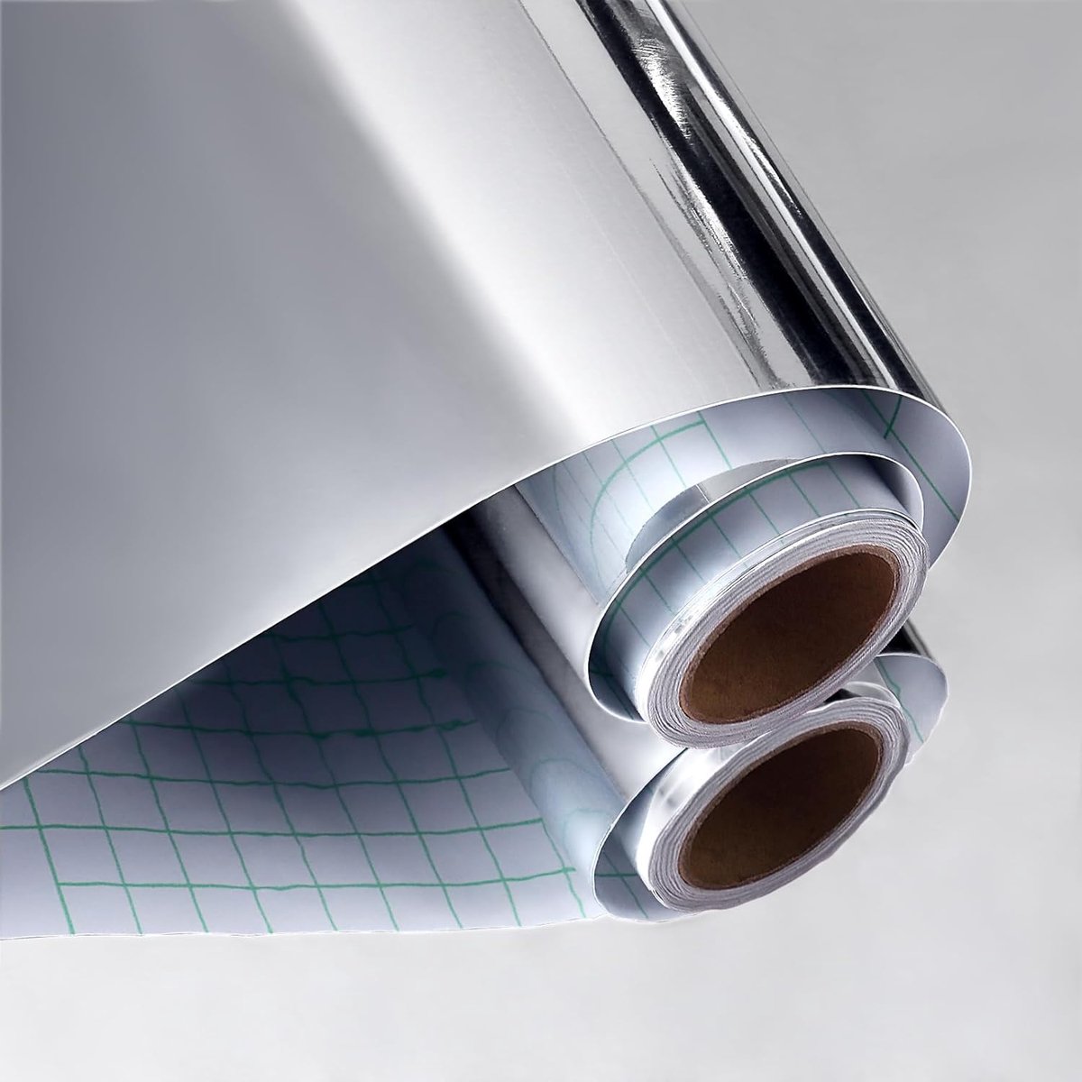 Behang zilveren spiegel effect - zelfklevend - 40cmx800cm - ideaal voor moderne interieurs - ShopVlot