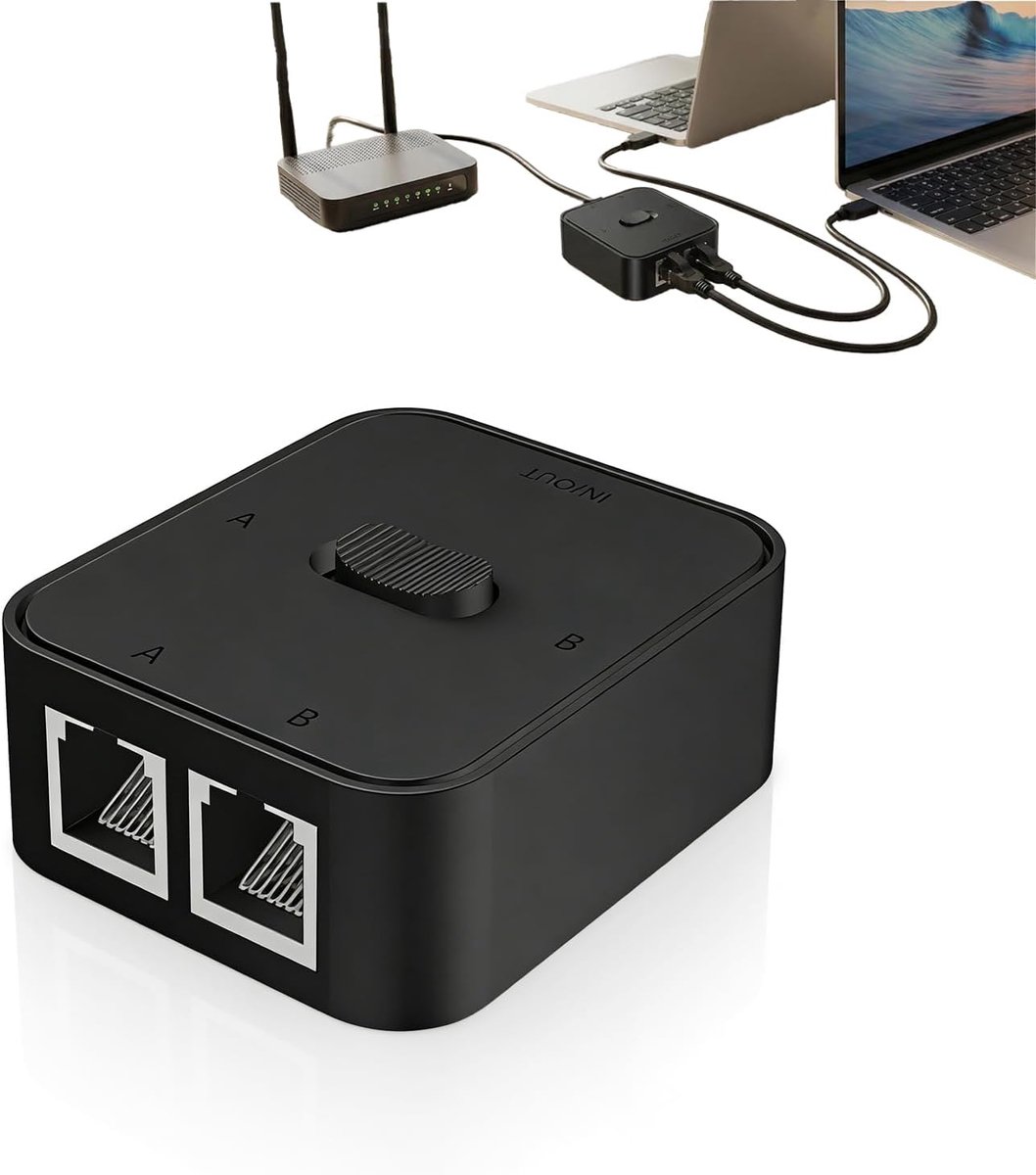 RJ45-verdubbeler 2-in-1 - verguld - 1000 Mbps - eenvoudig schakelen tussen netwerken - ShopVlot