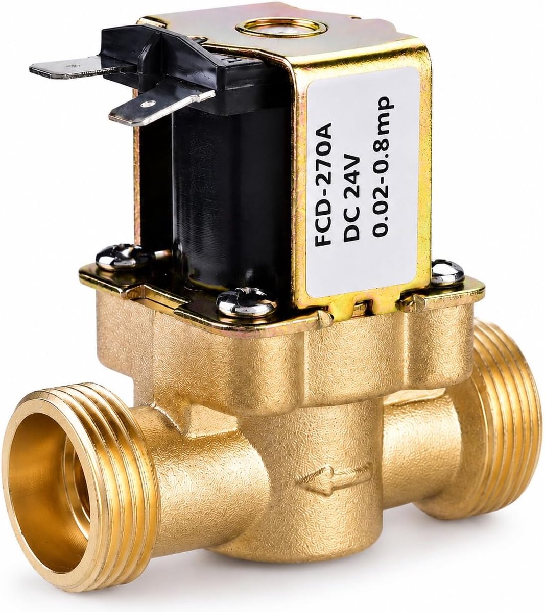 Messing elektrische solenoïde klep 3/4" - 24V DC - normaal gesloten - energie-efficiënte waterregeling - ShopVlot