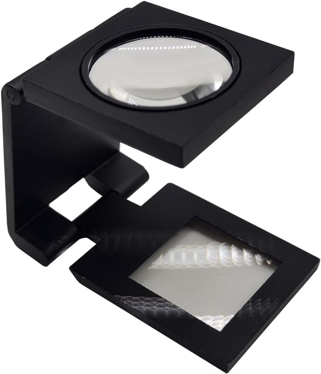 Mini Vouwbare Vergrootglas 10x - Zinc Alloy - Dimbare Verlichting - Ideaal voor Senioren en Juweliers - ShopVlot