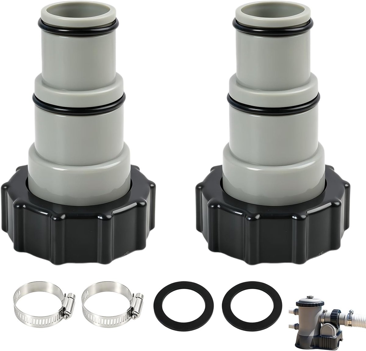 Zwembadslangadapter A - Flexibele adapter - Schroefdraad 32/38 mm - Geschikt voor Intex filterpompen - ShopVlot