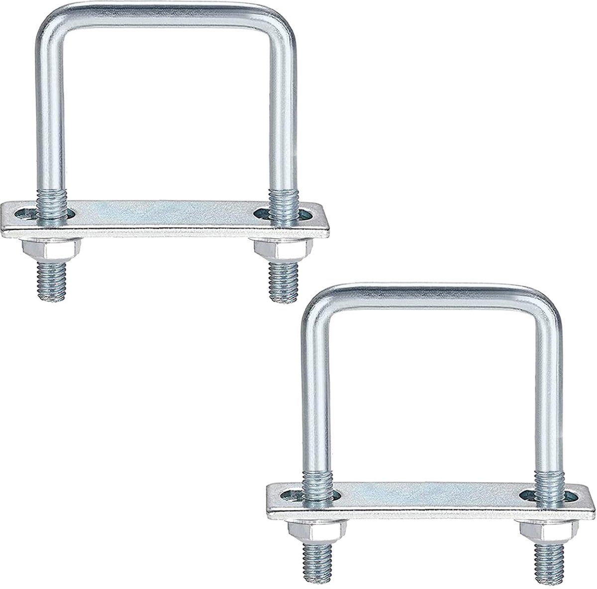 U-bouten M8 95 x 120mm - Vierkant roestvrij staal - Inclusief plaat en moer - Voor stevige bevestiging - ShopVlot