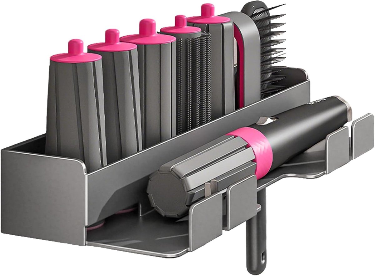 Muurbeugel voor Haardroger zonder Boren, Geschikt voor 7-in-1 Styler en Krultangen, Rvs Wandhouder voor Badkameraccessoires en Steilapparaten