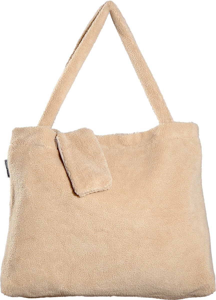 Bol.com Twisted Peach® | Teddy Tas Beige | Luiertas | Tote Bag | Ritssluiting | Met etui | Mom Bag | 55 x 45 cm aanbieding