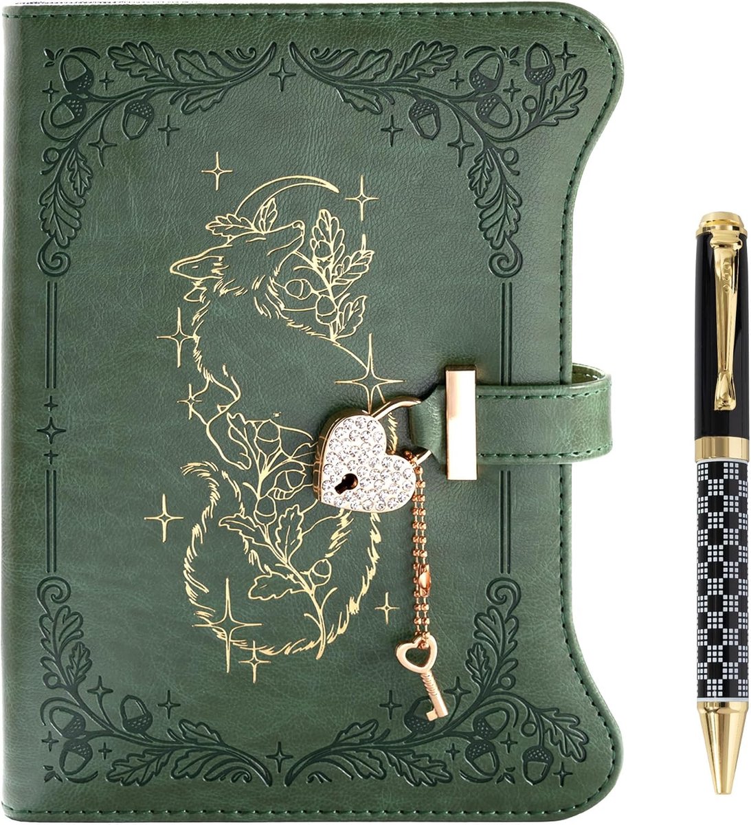 Notitieboek A5 met slot - hardcover kunstleer - geheim dagboek met pen - ideaal voor school en reizen - ShopVlot