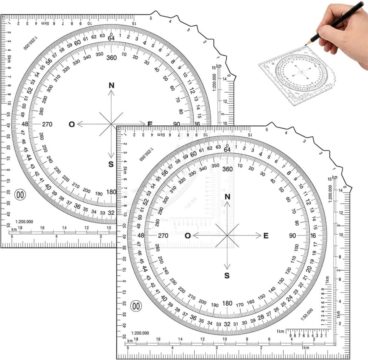 Gradenboog 2 stuks - kunststof - halfrond - ideaal voor wiskunde en tekenen - ShopVlot