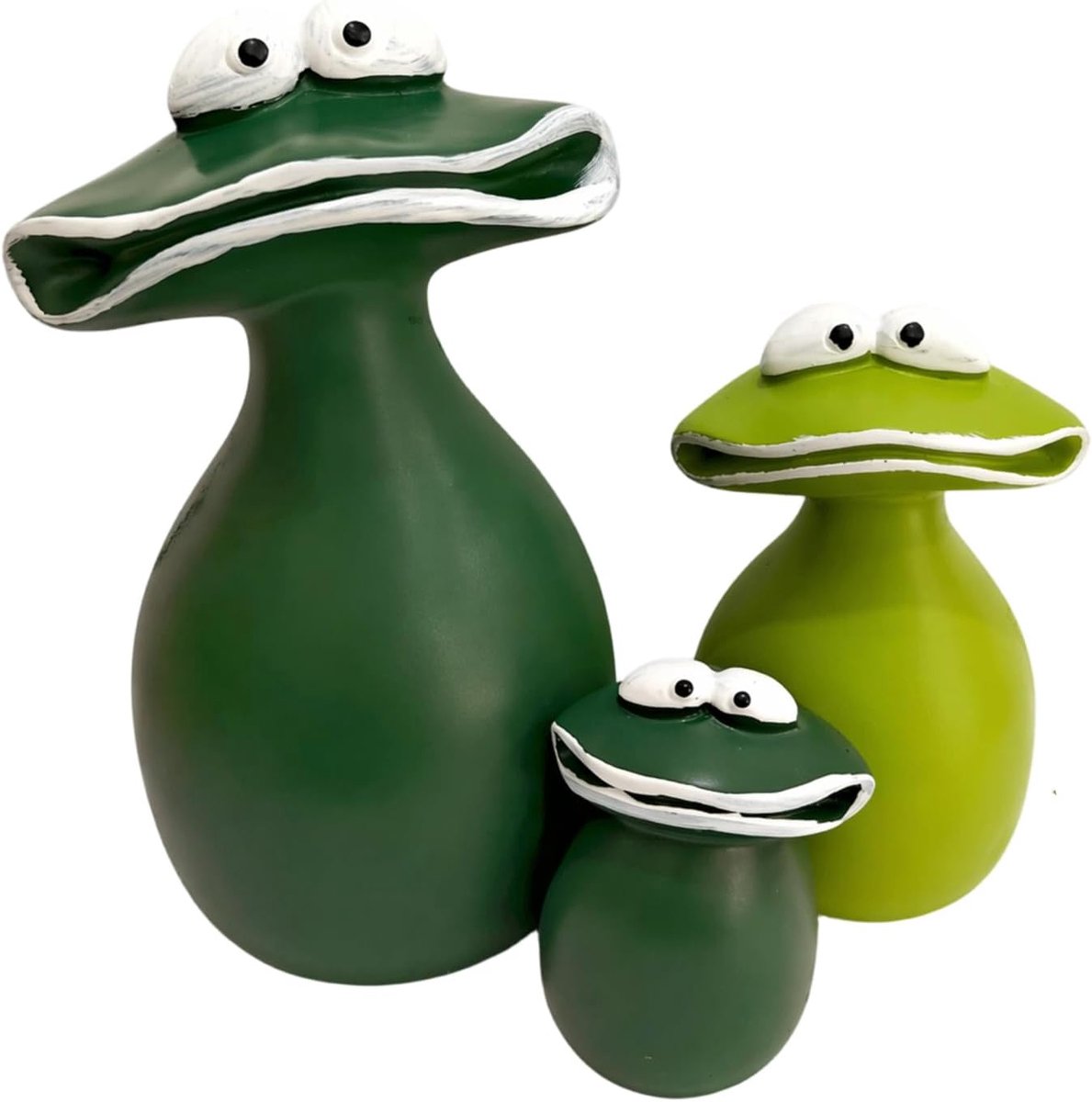 Decoratieve kikker tuinfiguren set van 3 - weerbestendige hars - schattige kikkerfamilie - ShopVlot
