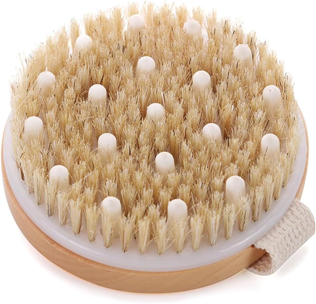 Lichaamsborstel met zachte grip - natuurlijke varkensharen - exfoliatie - voor een stralende huid - ShopVlot