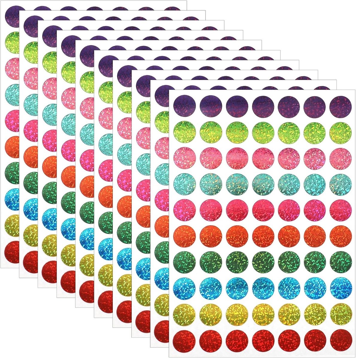 700 Stuks Kleurige Dot Stickers, 19mm Cirkel Stickers voor Kleurcodering, Handige Plaklabels voor Kantoor, School en Creatieve Projecten