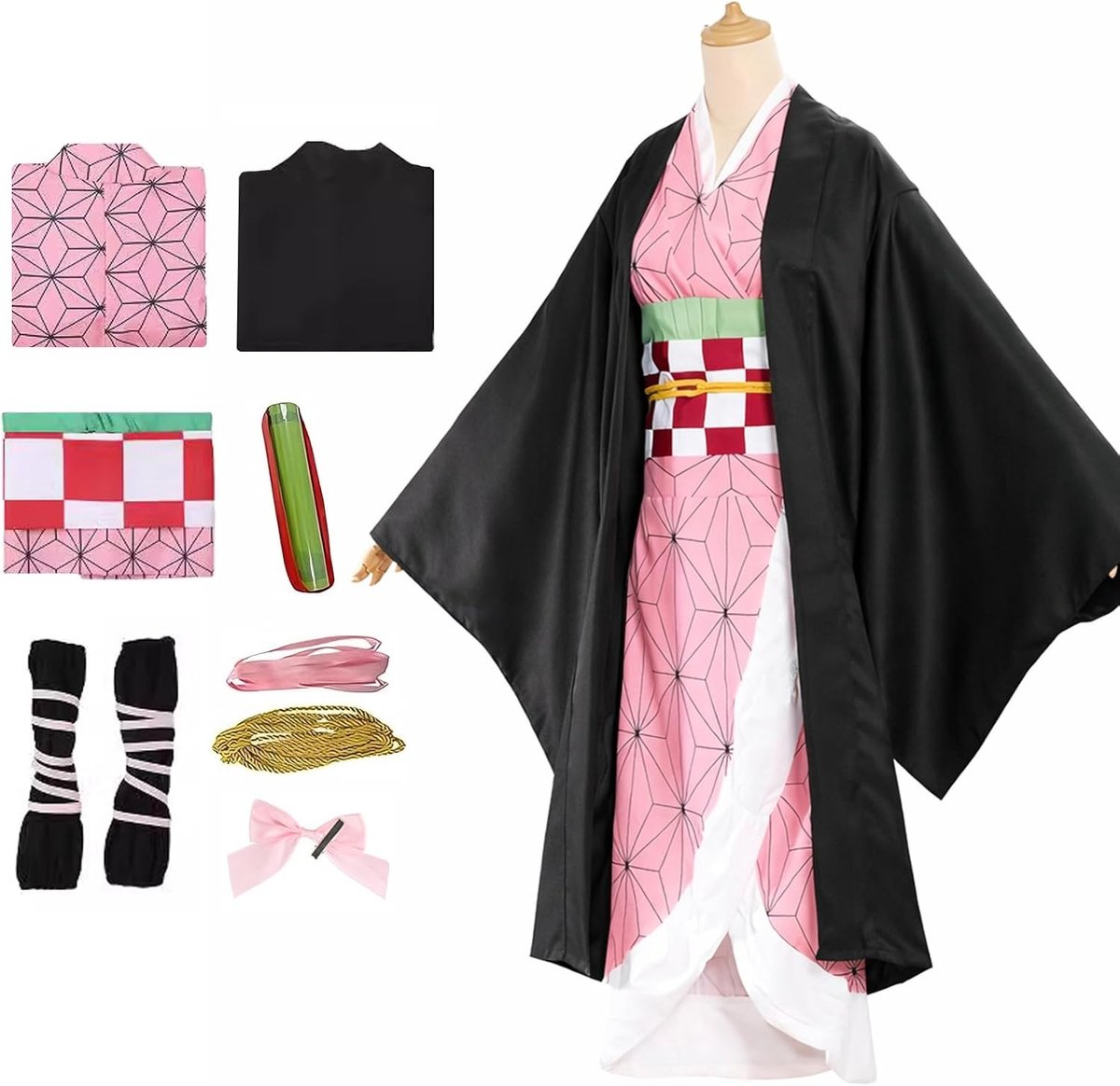Anime Cosplay Kimono voor Carnavalsoptredens, Kostuum voor Vrouwen, Mannen en Meisjes met Cape en Accessoires
