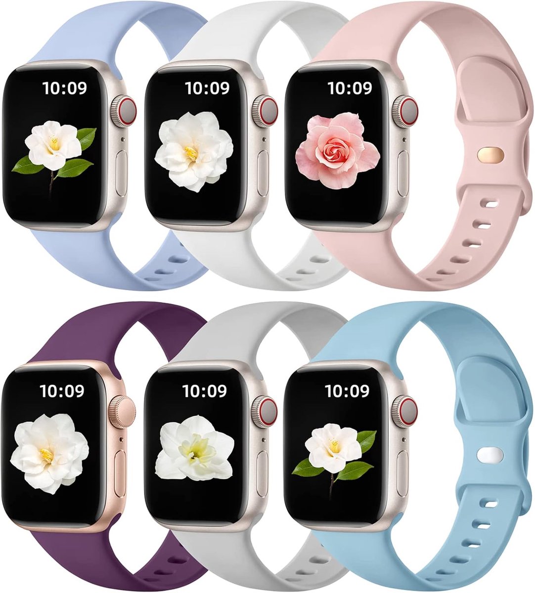 Smartwatch band 40mm 38mm 44mm 42mm 41mm 45mm - zachte siliconen - waterdicht - sportieve vervangband - ShopVlot
