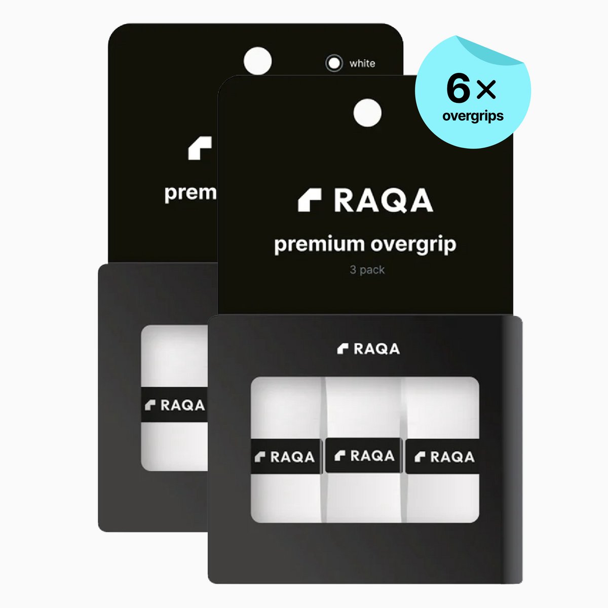 Raqa® Padel Overgrip wit – Premium Padel Grip – 6x Padel Grips – 2-Pack Voordeelpack – Extra Plakkerig