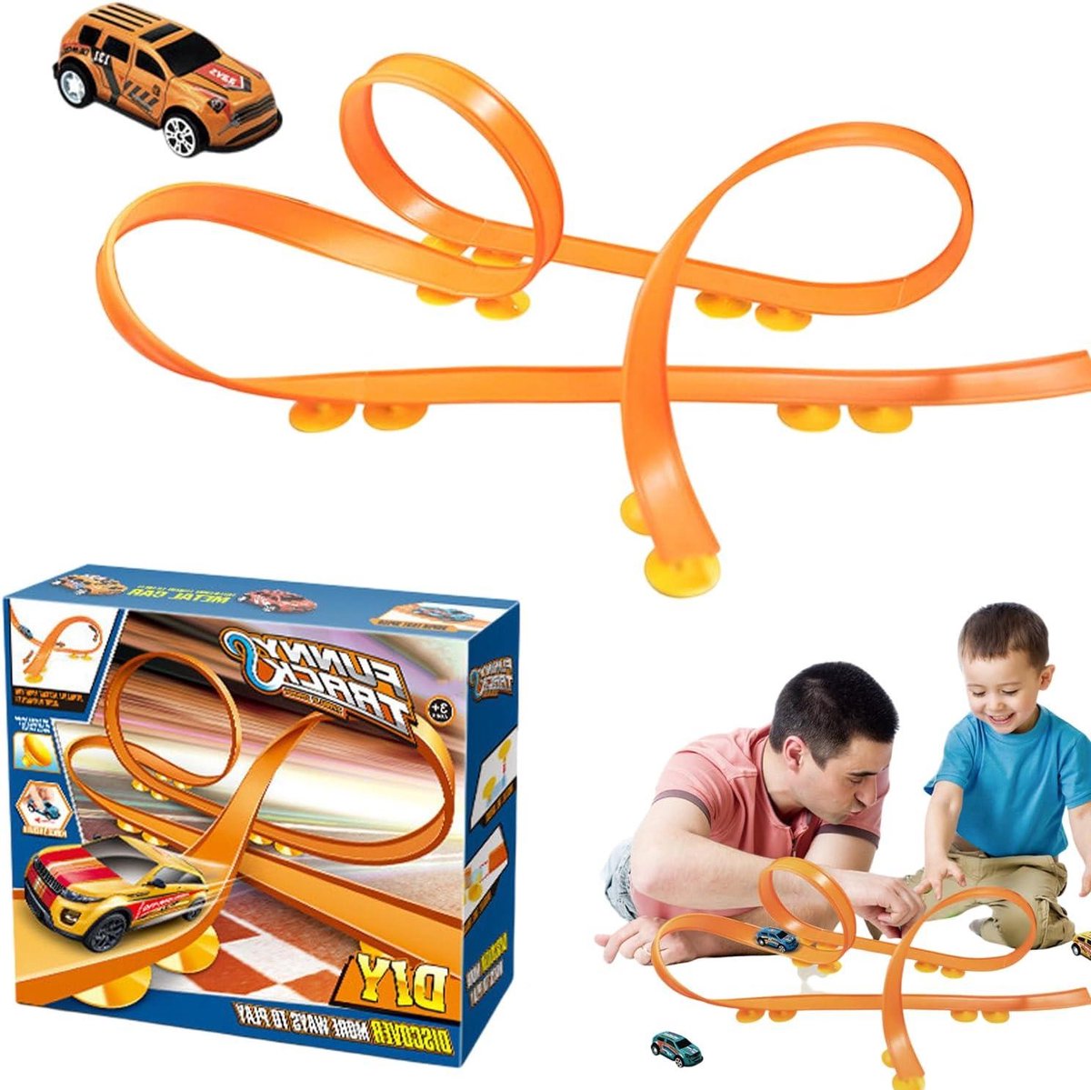 Flexibele Racebaan - Autobaan Speelgoed - Kinderen Spel - 360 Graden Loopings - 27.6 x 24.1 x 6.8 cm - Willekeurig