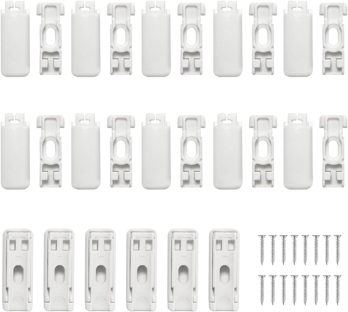 16-Piece Set Spare Parts for Pleated Curtains – Supports, 16 Screws, Clamp Supports and Tensioning Feet for Stretched - ShopVlot
