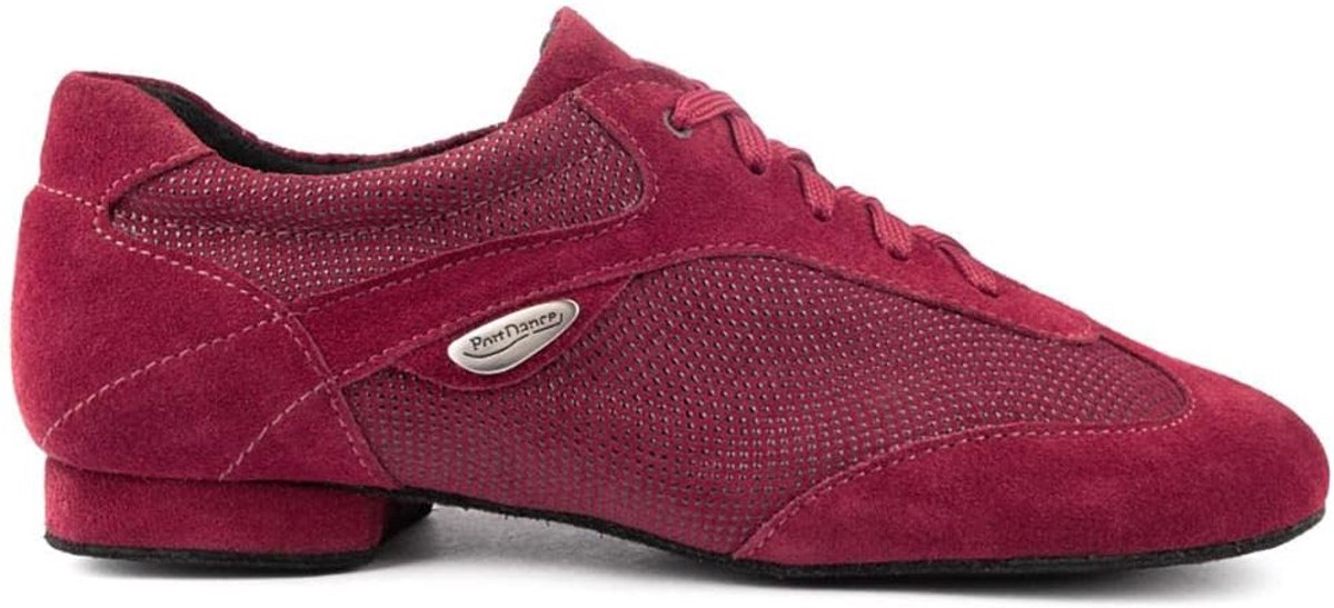 PortDance Ladies dance shoes PD07 - nubuck/Beverly Bordeaux - 1 cm micro-heel - normal width - ShopVlot
