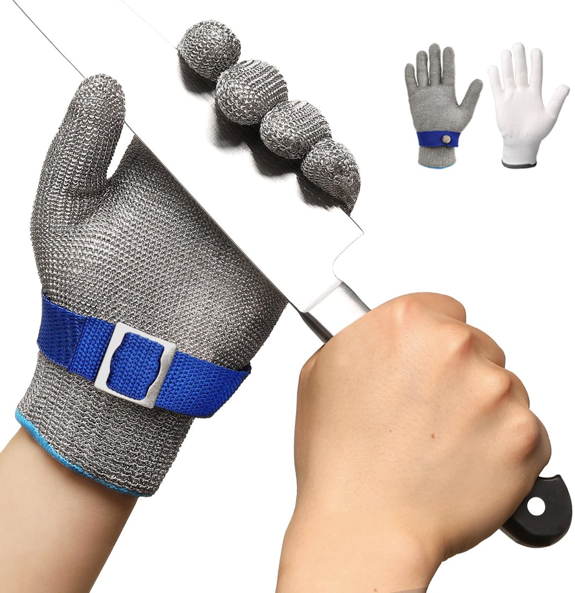 ANSI A9 Snijbestendige Handschoen - RVS Metalen Mesh Veiligheidshandschoen - Voedselveilige Beschermhandschoen voor Werk en Keuken