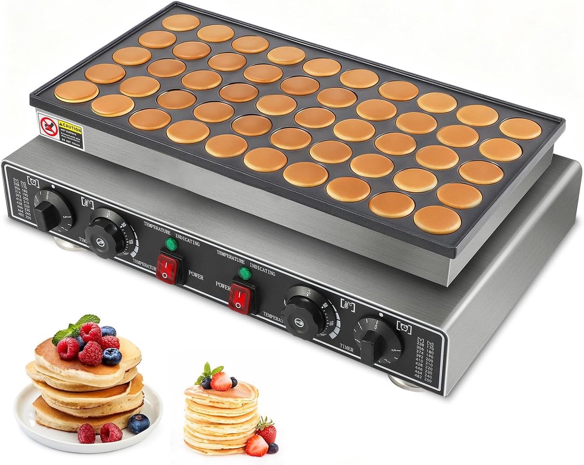Commerciële pannenkoekenmachine, 50 gaten, wafelpannenkoekenmachine, Dutch pannenkoekenmachine, snelle opwarming met - ShopVlot