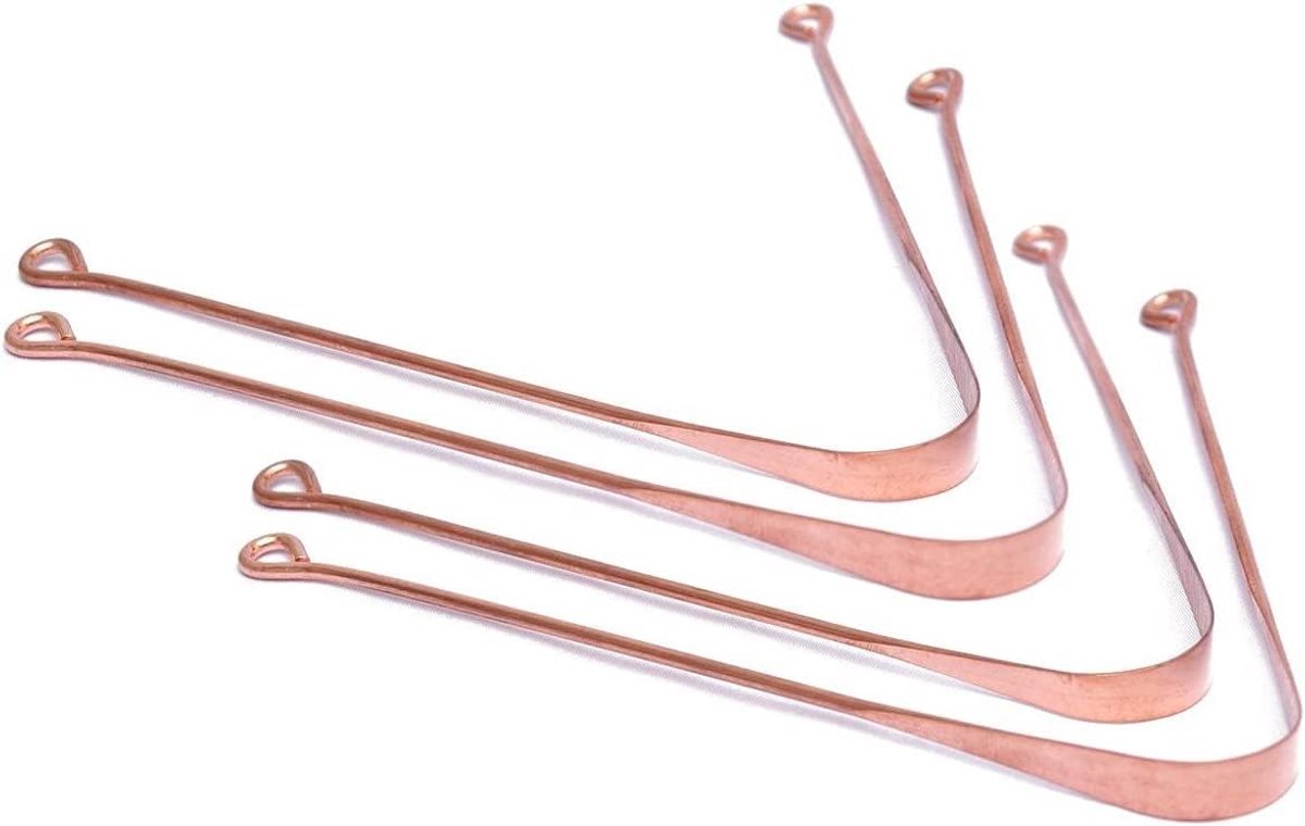Zap impex Copper Tongue Scraper for Adults, Natural Ayurvedic Tongue Cleaner, Travel Oral Care Supplies (4) - ShopVlot