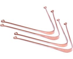 Zap impex Copper Tongue Scraper for Adults, Natural Ayurvedic Tongue Cleaner, Travel Oral Care Supplies (4) - ShopVlot