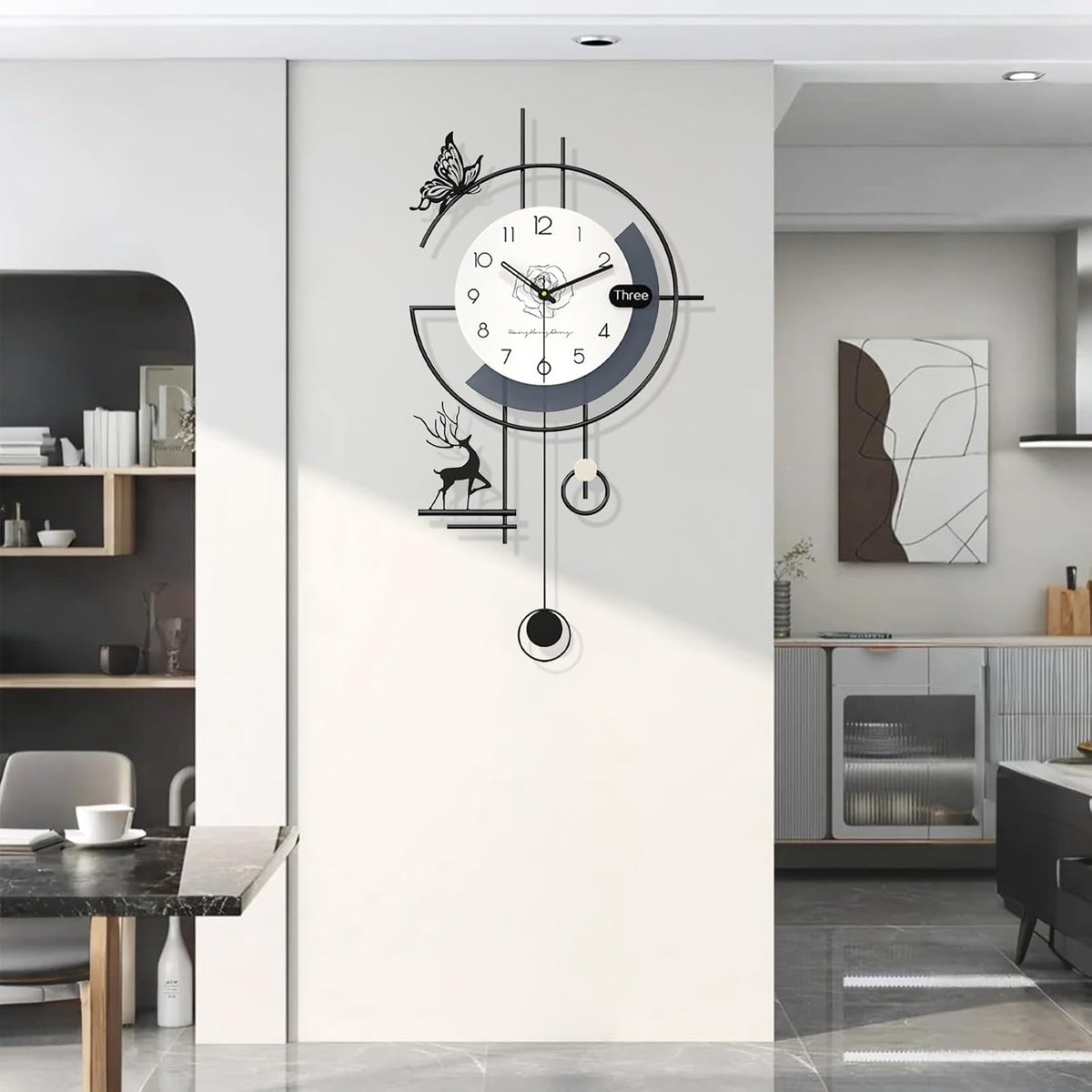 Creative Wall Clock Modern Design Exquisite Scandinavian Style Minimalist Decorative Clocks Battery Power Supply - ShopVlot