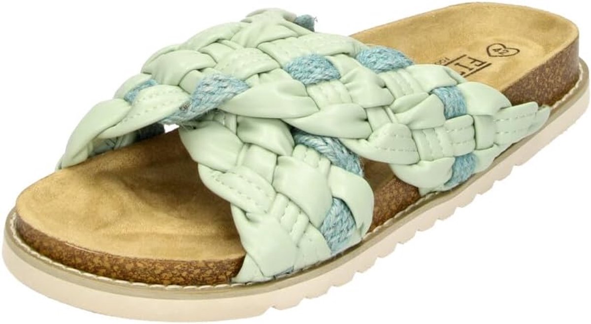 Fitters Footwear Sandals in large sizes green 2TM12002 Alice Mint large women's shoes - ShopVlot