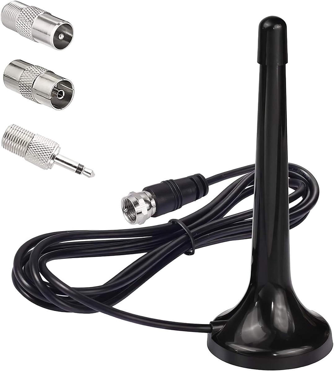 DAB FM Radio Antenna with Telescopic Design, Magnetic Base, 3m Extension Cable, Portable Freeview Antenna for Enhanced - ShopVlot