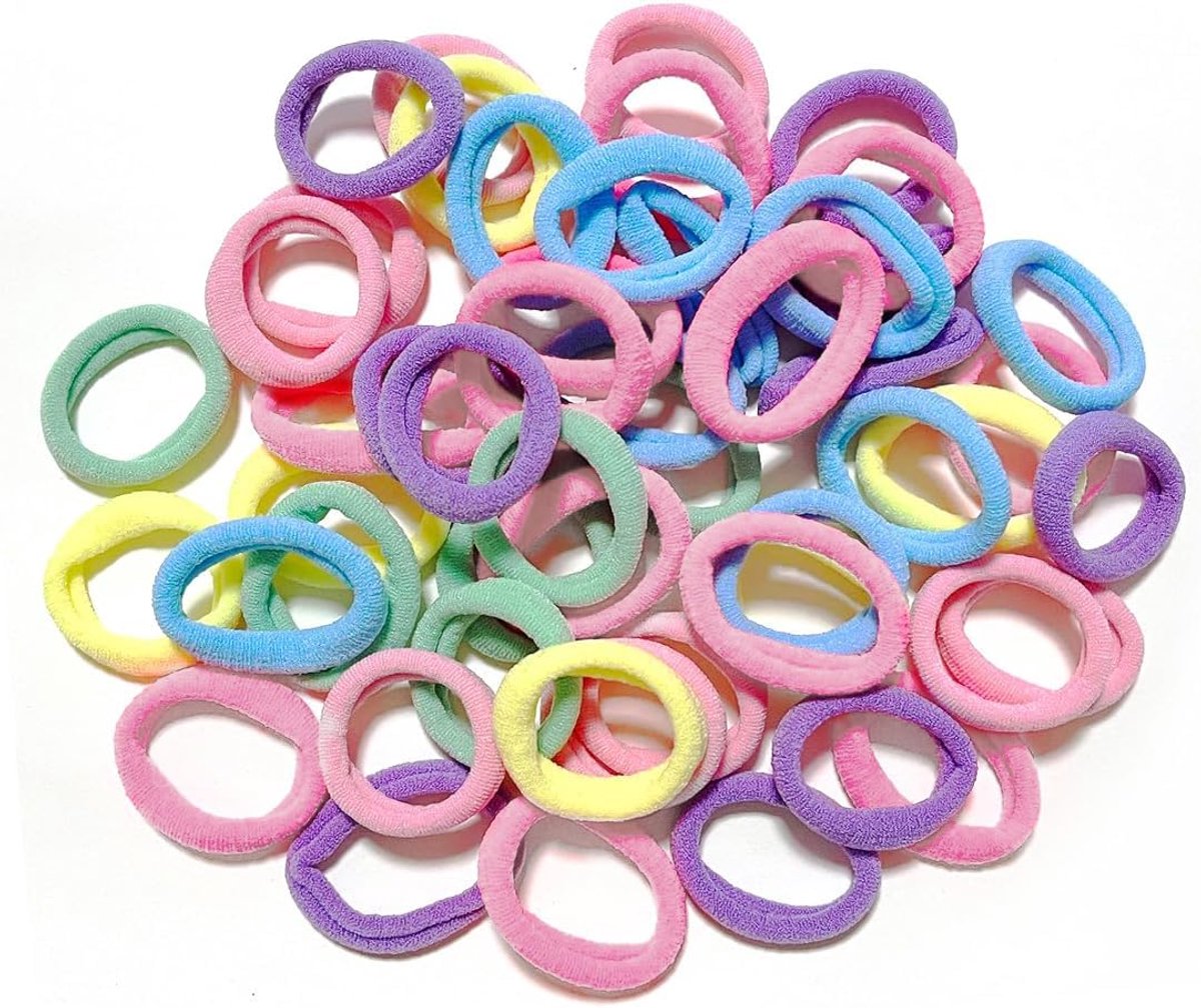 Pack of 100 Girls' Hair Bobbles Without Seams Elastic Hair Bobbles for Girls, Elastic Hair Bobbles for Newborns - ShopVlot