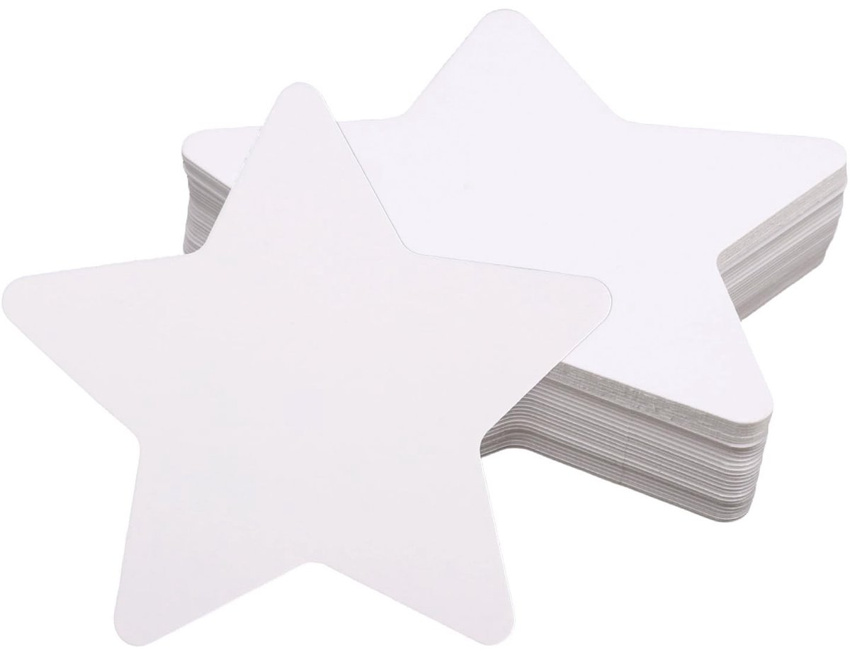 Solidchoice - Set van 200 Witte Stervormige Uitsparingen voor Schooldecoratie