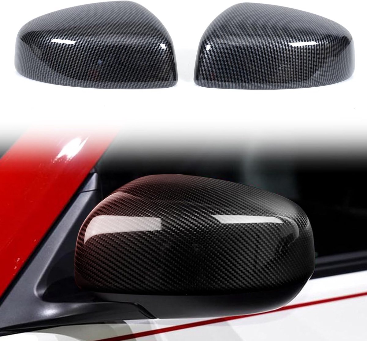 Nissan 370Z Z34 Pair Car Wing Mirror Covers, Rear View Mirror Covers Compatible with Nissan 370Z Z34 2009-2021 Door - ShopVlot