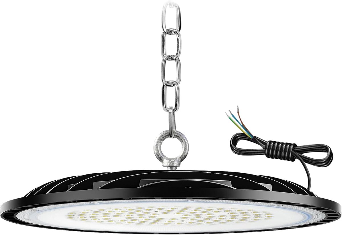 200W UFO LED High Bay Light, 30000LM, 6000K Cool White UFO LED Workshop Lamp, IP65 Waterproof Industrial Lamp High Bay - ShopVlot