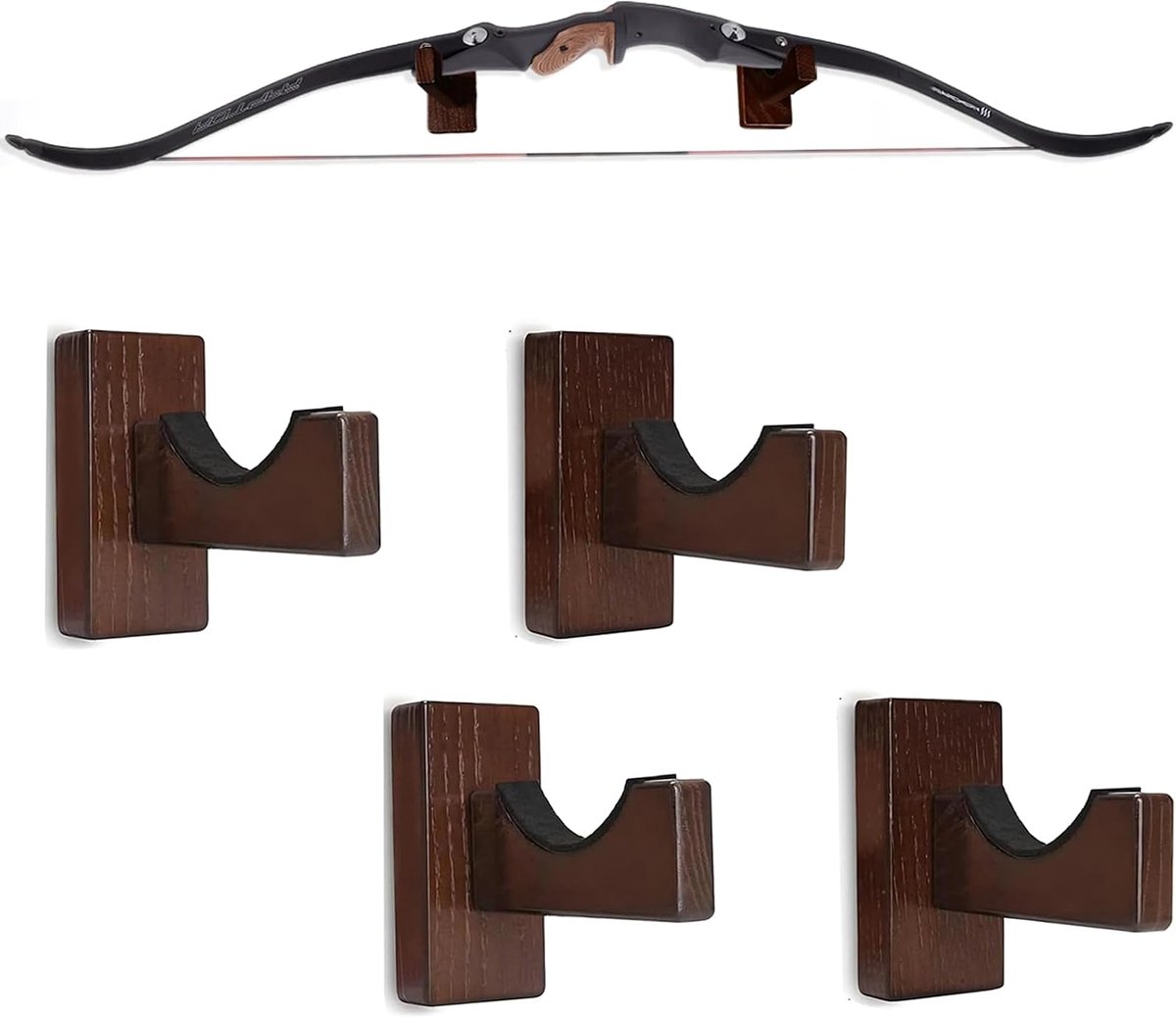 Arch Rack Wall Mounted Wooden Arch Hanger Bow Hook Wall Mounted Arch Storage Rack Universal Bow Holder Stand for - ShopVlot
