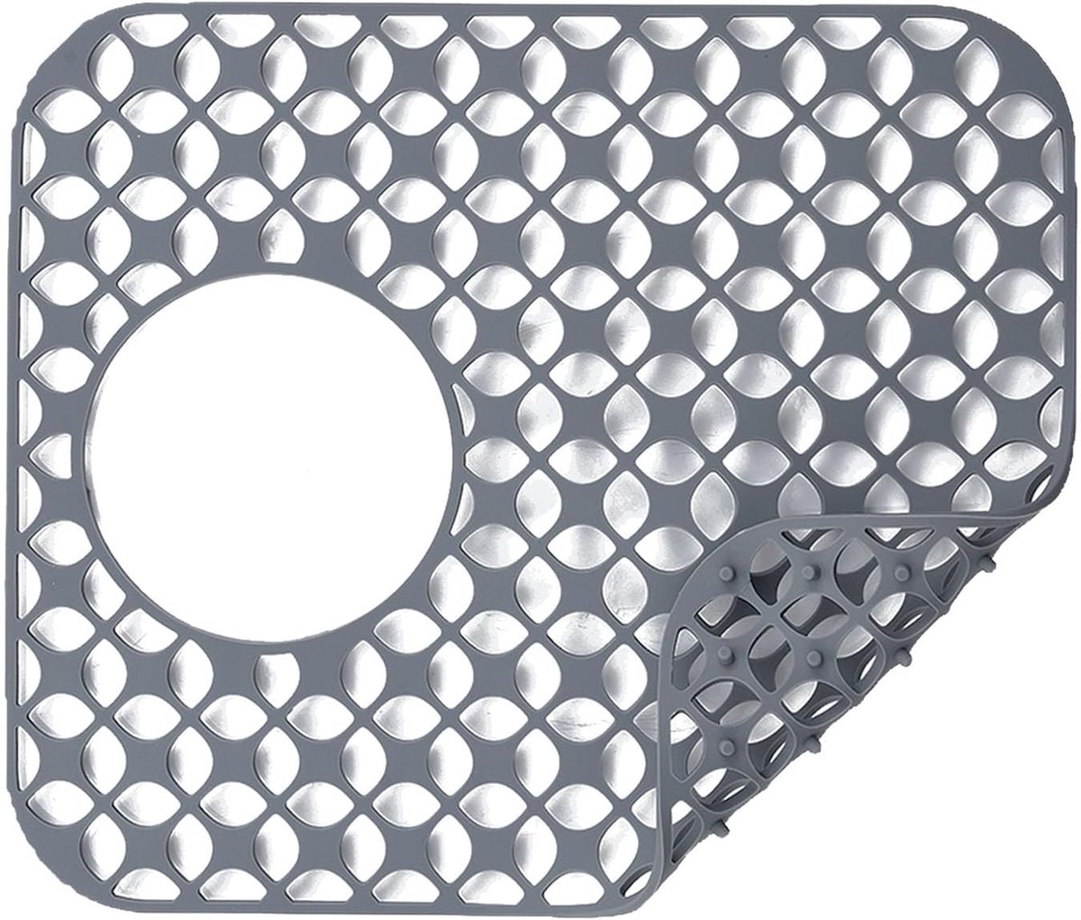 Silicone Sink Mat, 34x30cm, Non Slip Sink Protectors for Countertop, Mat Protector for Sink Bottom, Plates and - ShopVlot