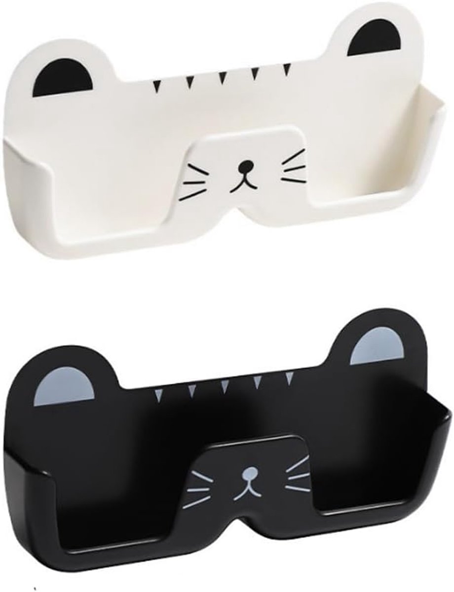 Pack of 2 Sunglasses Holder Glasses Holder Cartoon Cat Sunglasses Organiser Wall Mounted Storage Organiser - ShopVlot