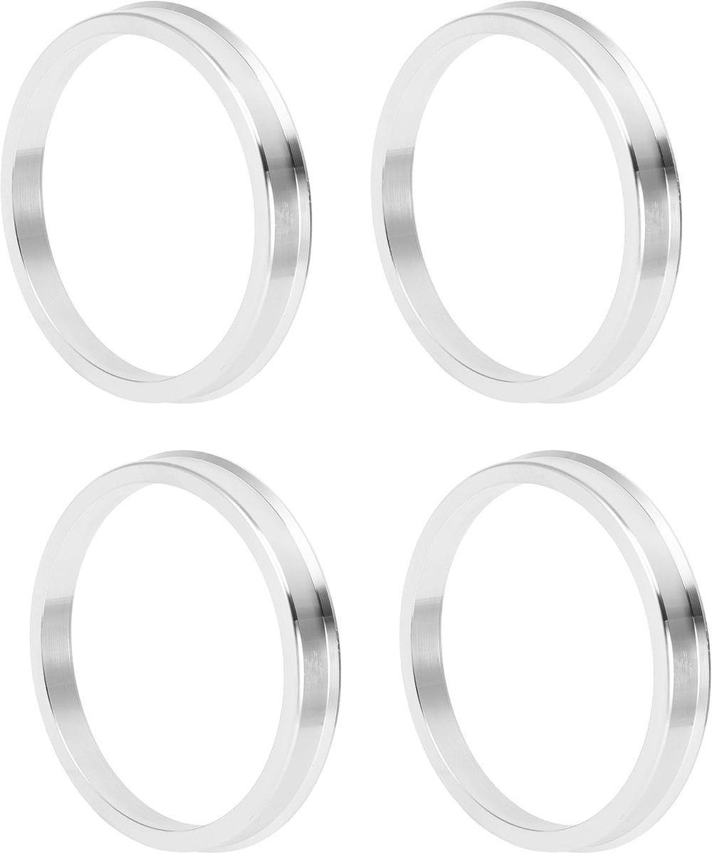 Car Wheel Hub Centric Rings OD 76mm To ID 67mm Wheels Center Shaft Shock Absorbing Hubrings Aluminum Alloy Silver - ShopVlot
