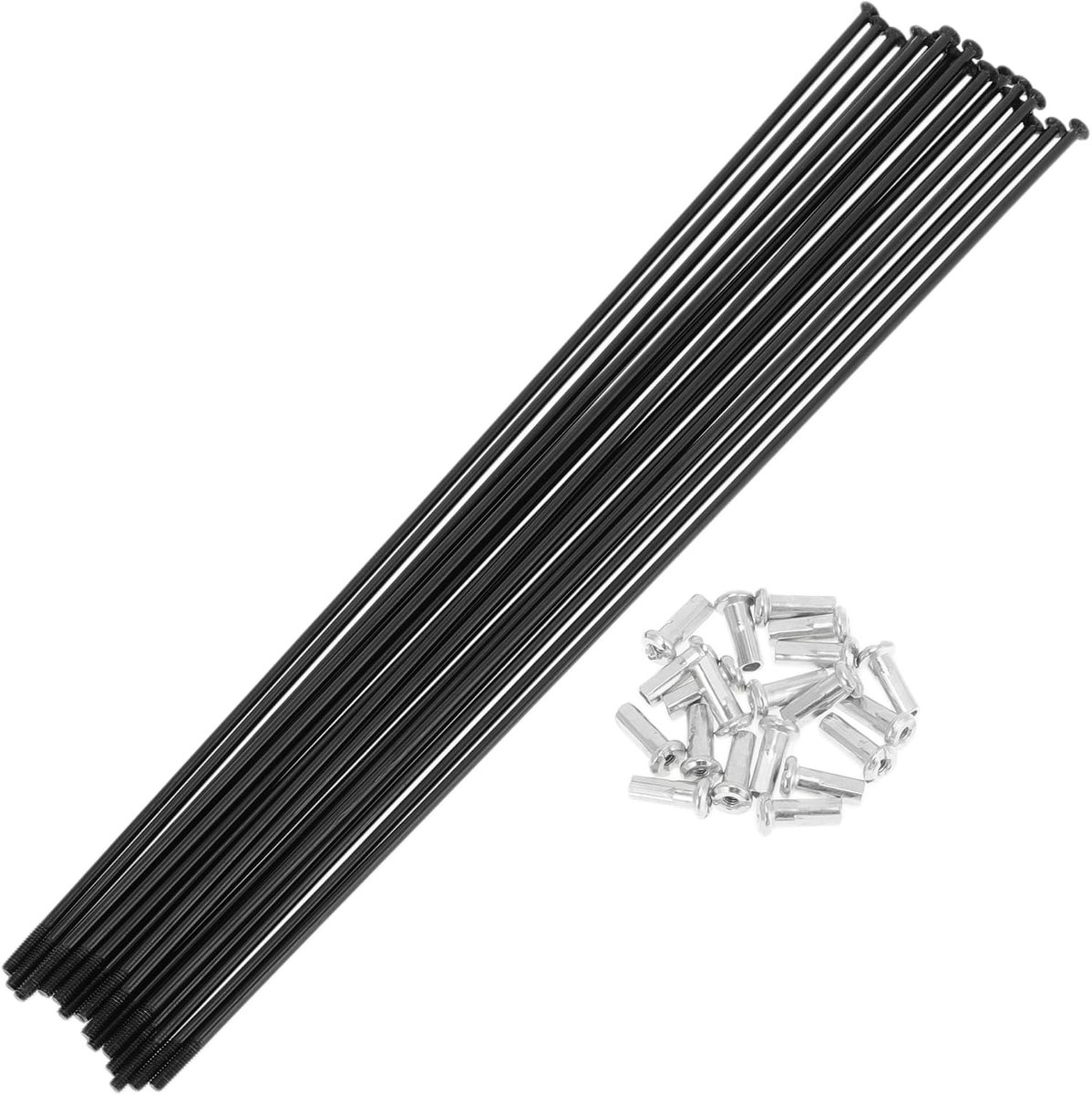 20 Set 14G Straight Pull Fiets Spaken 205mm Rechte Pull Fiets Wiel Spaken Carbon Staal Zwart - ShopVlot