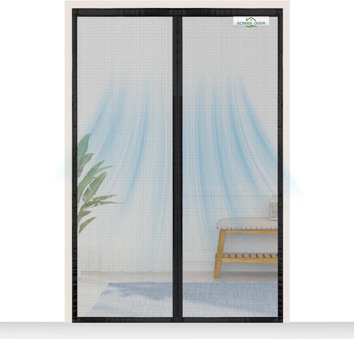 SCREEN DOOR Fly Screen, Balcony Door, 180 x 220 cm, High-Quality Magnetic Fly Screen for Door, Insect Protection, Easy - ShopVlot