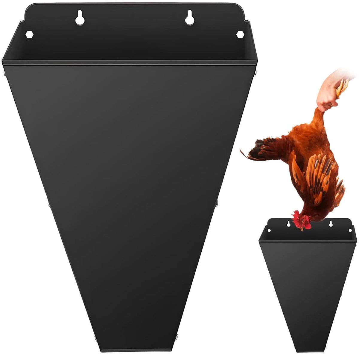 Slaughter Funnel for Poultry, Metal Chicken Cones, Black Chicken Debleeding Funnel for Large Laying Hens, Broiler - ShopVlot