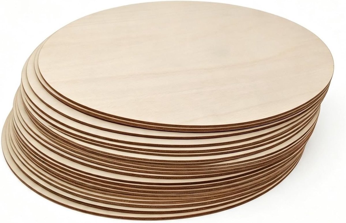 Onbewerkte Houten Schijven voor Creatieve Projecten - 15 Stuks van 30 cm voor DIY Schilderen en Huisdecoratie