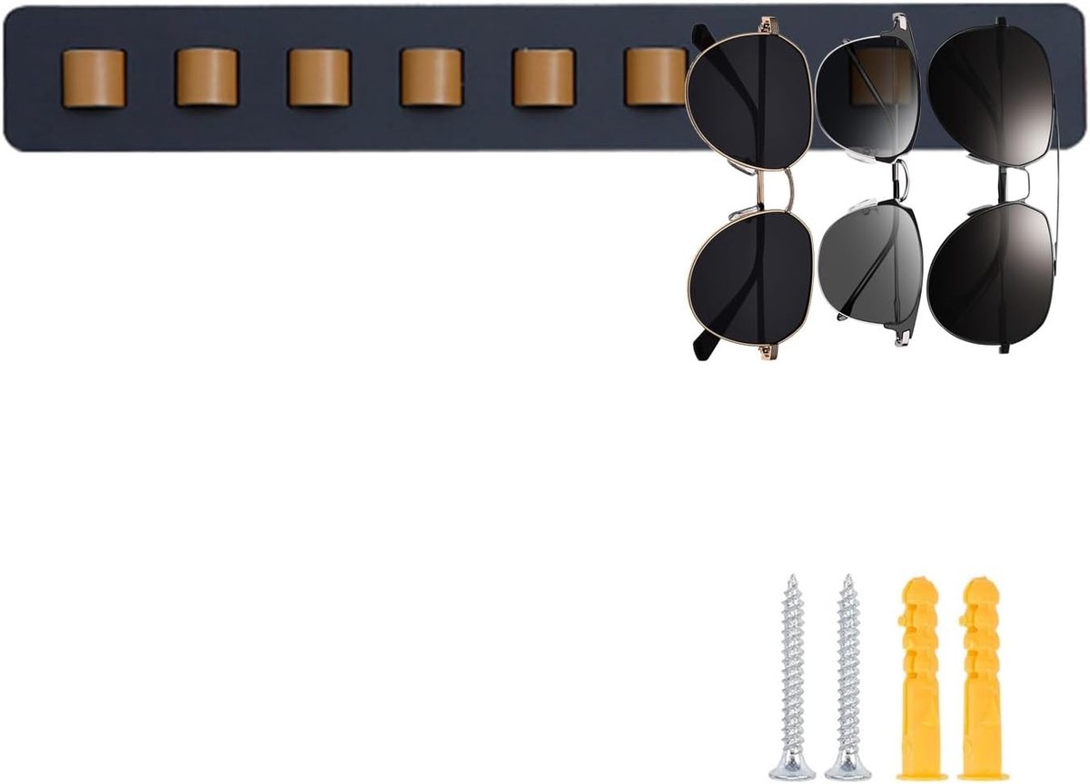 Glasses Holder, Glasses Rack 40 cm Wall Sunglasses Holder, Wall Glasses Holder, 9 Compartments, for Hanging Glasses - ShopVlot