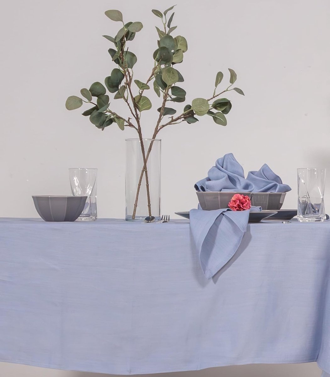 100% linen tablecloth, stonewashed, lightweight and easy-care fabric tablecloth (approx. 180 g/m²) for kitchen table - ShopVlot